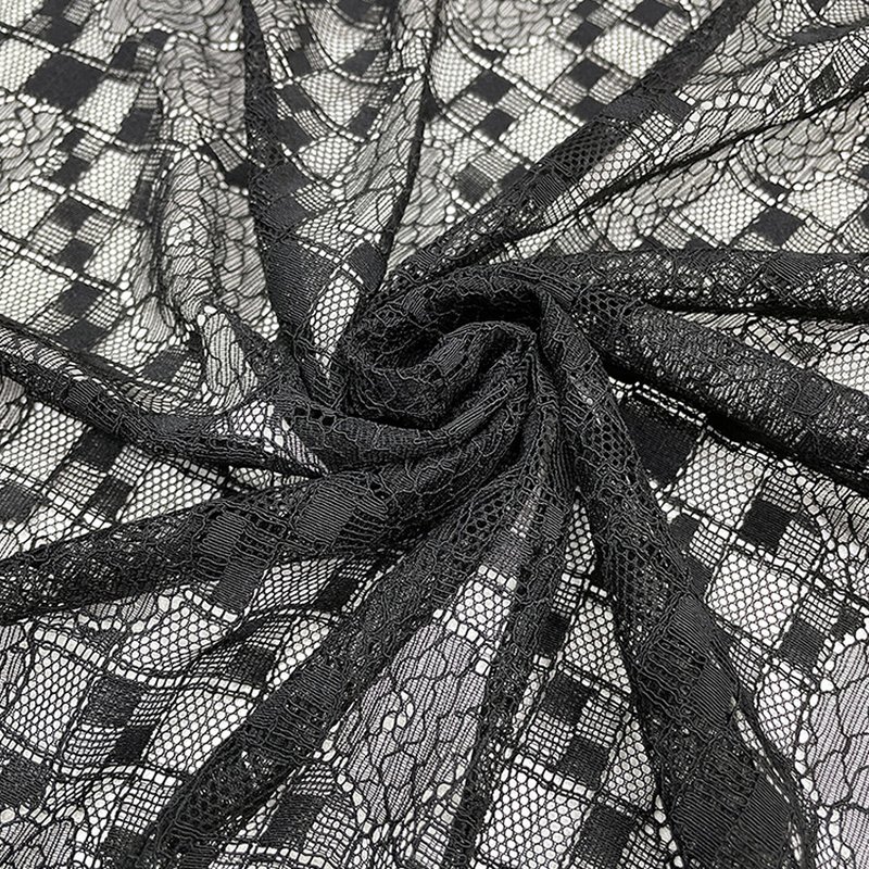 Lace Fabric Dress Geometric Nylon for Women's Wear Wholesale Supplier 3